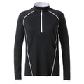 T-shirt Ladies Sportsshirt maniche lunghe black/white / XS - personalizzabile con logo
