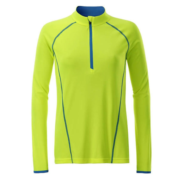 T-shirt Ladies Sportsshirt maniche lunghe giallo / XS - personalizzabile con logo