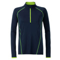 T-shirt Ladies Sportsshirt maniche lunghe navy/bright-yellow / XS - personalizzabile con logo