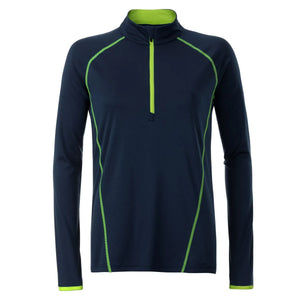 T-shirt Ladies Sportsshirt maniche lunghe navy/bright-yellow / XS - personalizzabile con logo