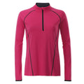 T-shirt Ladies Sportsshirt maniche lunghe rosa / XS - personalizzabile con logo