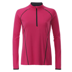 T-shirt Ladies Sportsshirt maniche lunghe rosa / XS - personalizzabile con logo