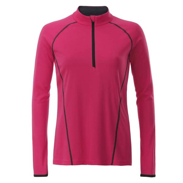 T-shirt Ladies Sportsshirt maniche lunghe rosa / XS - personalizzabile con logo