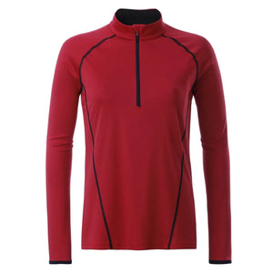 T-shirt Ladies Sportsshirt maniche lunghe rosso / XS - personalizzabile con logo