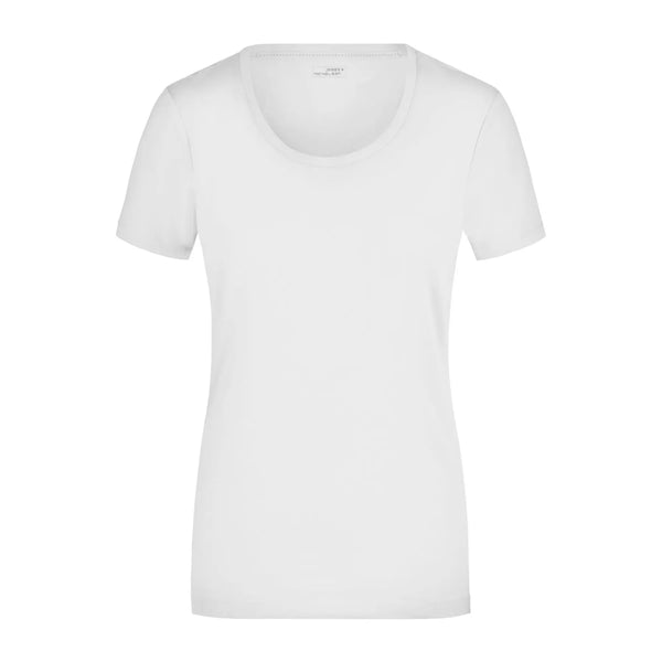 T-shirt Ladies Stretch Round-t bianco / S - personalizzabile con logo