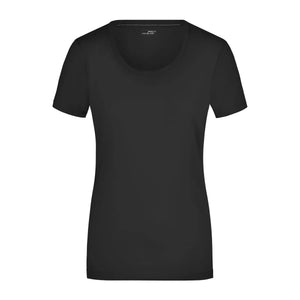T-shirt Ladies Stretch Round-t nero / S - personalizzabile con logo