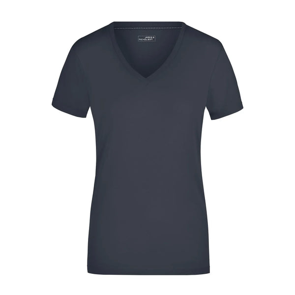 T-shirt Ladies Stretch V-t blu / S - personalizzabile con logo