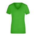 T-shirt Ladies Stretch V-t verde / S - personalizzabile con logo