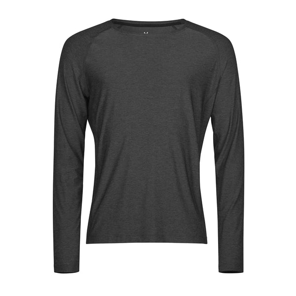 T-shirt Long Sleeve cooldry tee Black Melange / XS - personalizzabile con logo