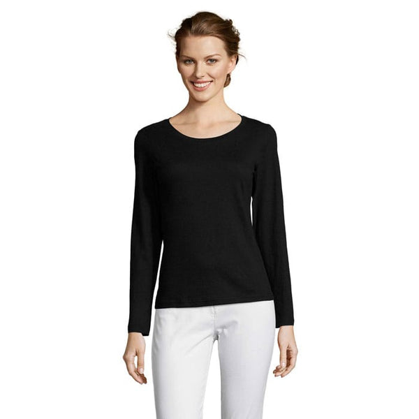 T-Shirt Majestic Women  150G nero / S - personalizzabile con logo