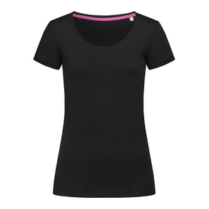 T-shirt Megan Crew Neck nero / S - personalizzabile con logo
