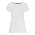 T-shirt Megan V-neck bianco / S - personalizzabile con logo