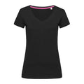 T-shirt Megan V-neck nero / S - personalizzabile con logo