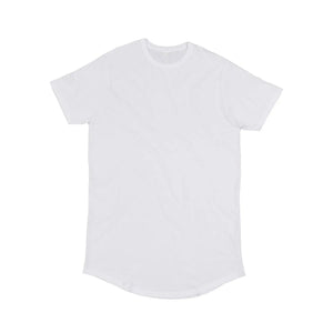 T-shirt Men' Organic Longer Length T bianco / S - personalizzabile con logo