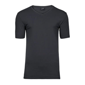 T-shirt Men' Stretch V-neck tee grigio / S - personalizzabile con logo