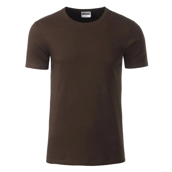 T-shirt Mens Basic-t marrone / S - personalizzabile con logo