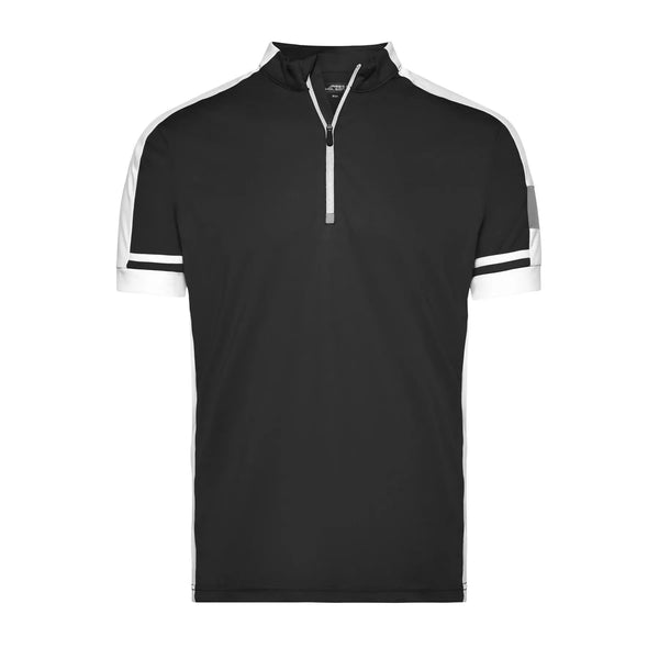 T-shirt Mens Bike-t Half Zip nero / S - personalizzabile con logo