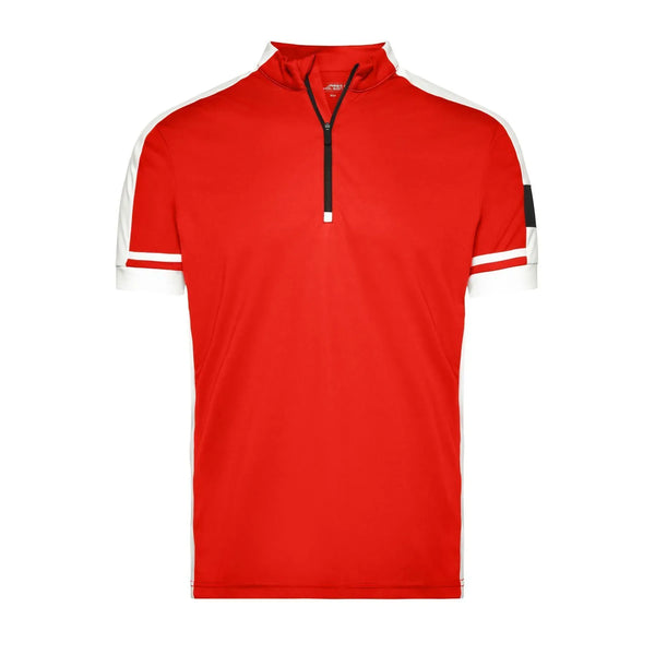 T-shirt Mens Bike-t Half Zip rosso / S - personalizzabile con logo