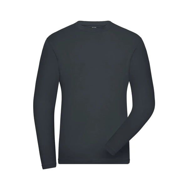 T-shirt Mens Bio Stretch-maniche lunghe Work - Solid grigio / XS - personalizzabile con logo
