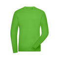 T-shirt Mens Bio Stretch-maniche lunghe Work - Solid lime-green / XS - personalizzabile con logo