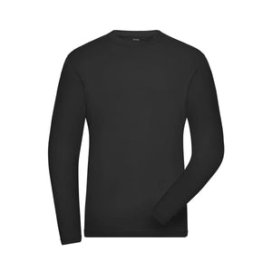 T-shirt Mens Bio Stretch-maniche lunghe Work - Solid nero / XS - personalizzabile con logo