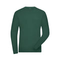 T-shirt Mens Bio Stretch-maniche lunghe Work - Solid verde / XS - personalizzabile con logo