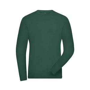 T-shirt Mens Bio Stretch-maniche lunghe Work - Solid verde / XS - personalizzabile con logo