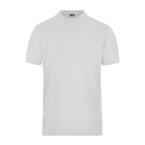 T-shirt Mens Bio Stretch-t Work - Solid bianco / XS - personalizzabile con logo