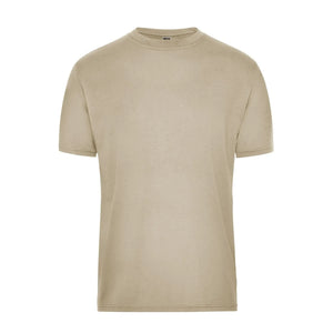 T-shirt Mens Bio Workwear beige / XS - personalizzabile con logo