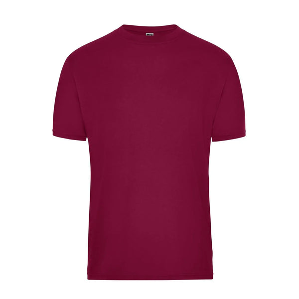 T-shirt Mens Bio Workwear bordeaux / XS - personalizzabile con logo