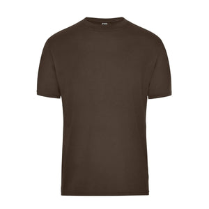 T-shirt Mens Bio Workwear marrone / XS - personalizzabile con logo