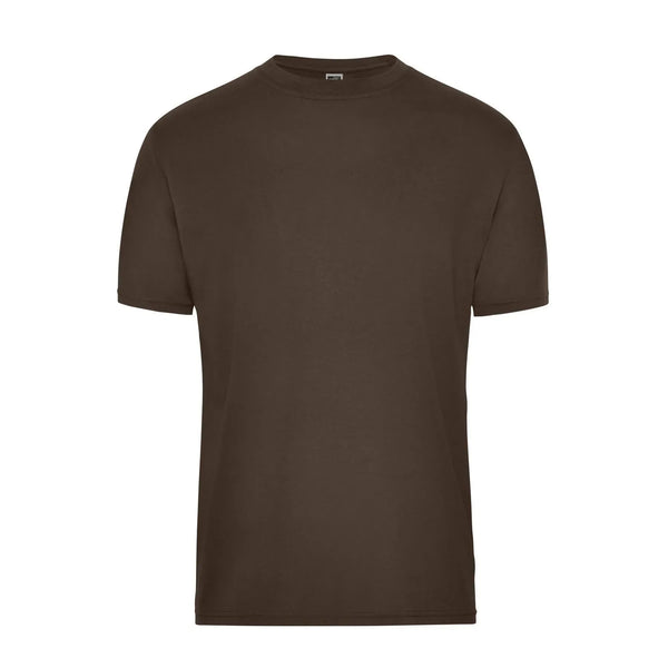 T-shirt Mens Bio Workwear marrone / XS - personalizzabile con logo