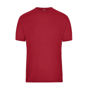 T-shirt Mens Bio Workwear rosso / XS - personalizzabile con logo