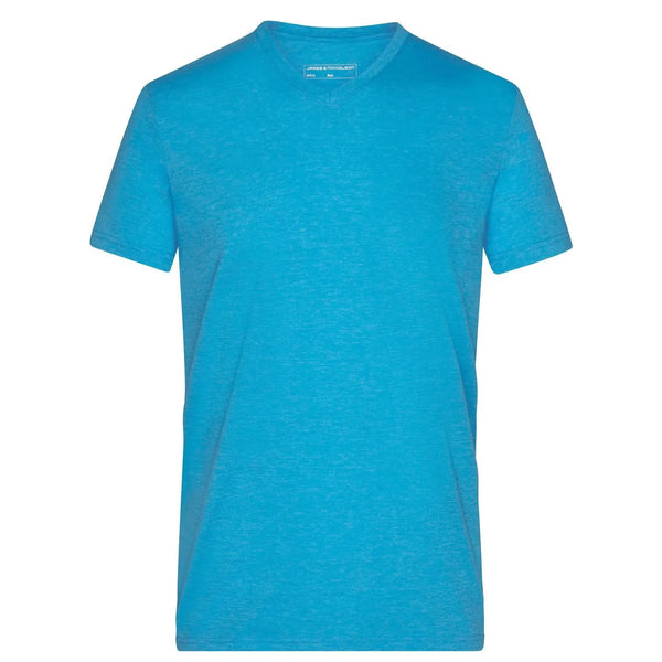 T-shirt Mens Heather azzurro / S - personalizzabile con logo