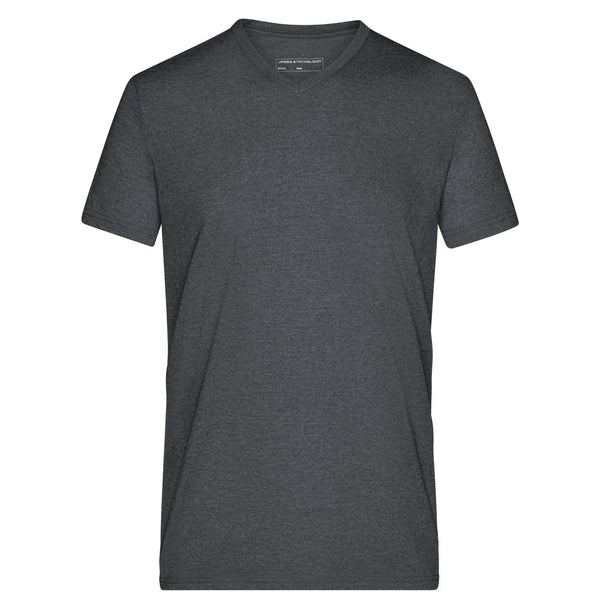 T-shirt Mens Heather nero / S - personalizzabile con logo