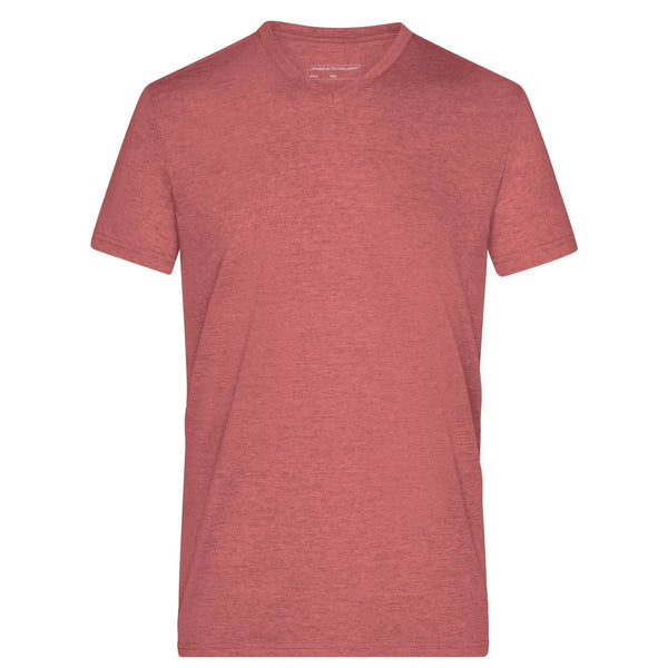 T-shirt Mens Heather rosso / S - personalizzabile con logo