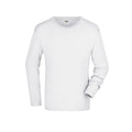 T-shirt Mens Long-sleeved Medium bianco / S - personalizzabile con logo