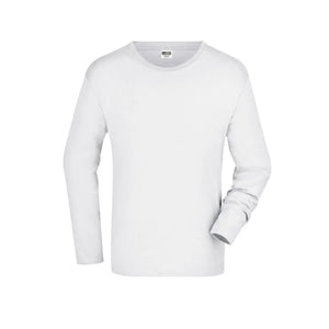 T-shirt Mens Long-sleeved Medium bianco / S - personalizzabile con logo