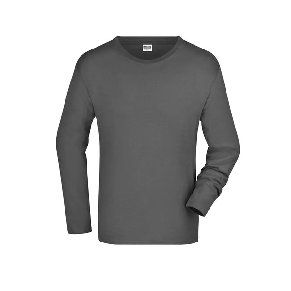 T-shirt Mens Long-sleeved Medium graphite / S - personalizzabile con logo