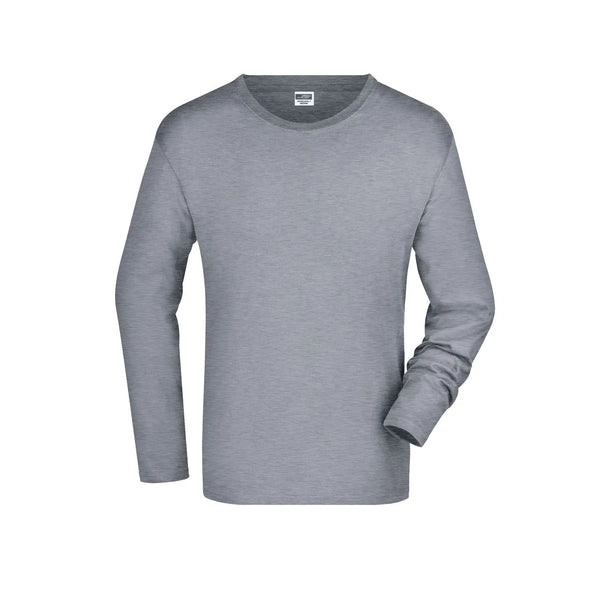 T-shirt Mens Long-sleeved Medium grigio / S - personalizzabile con logo