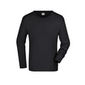T-shirt Mens Long-sleeved Medium nero / S - personalizzabile con logo