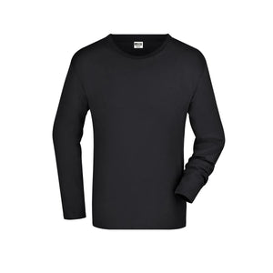 T-shirt Mens Long-sleeved Medium nero / S - personalizzabile con logo