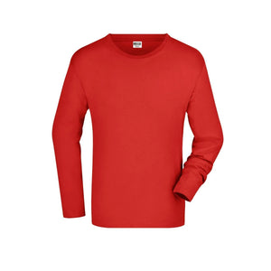 T-shirt Mens Long-sleeved Medium rosso / S - personalizzabile con logo