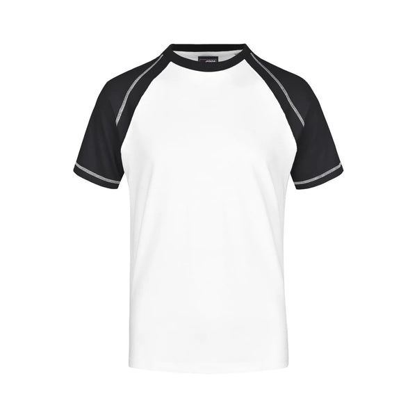 T-shirt Mens Raglan-t bianco / S - personalizzabile con logo