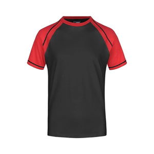 T-shirt Mens Raglan-t nero / S - personalizzabile con logo