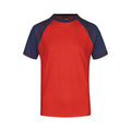 T-shirt Mens Raglan-t rosso / S - personalizzabile con logo