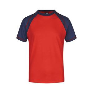 T-shirt Mens Raglan-t rosso / S - personalizzabile con logo