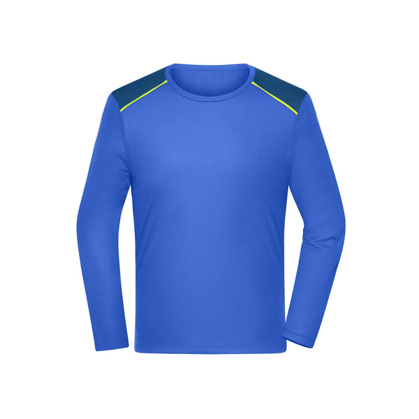 T-shirt Mens Running Shirt maniche lunghe Grs blu / S - personalizzabile con logo
