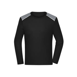 T-shirt Mens Running Shirt maniche lunghe Grs nero / S - personalizzabile con logo