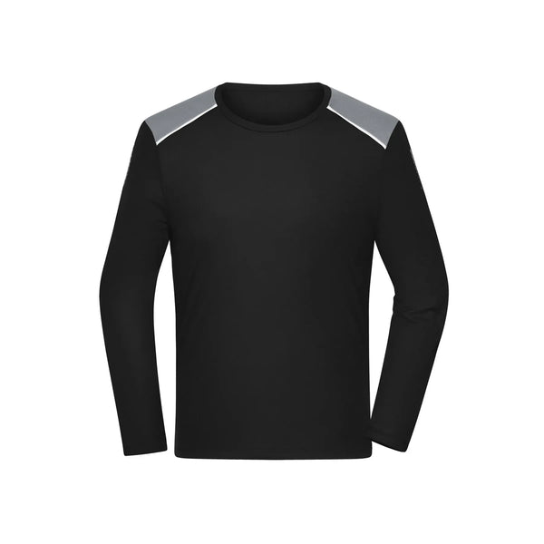 T-shirt Mens Running Shirt maniche lunghe Grs nero / S - personalizzabile con logo